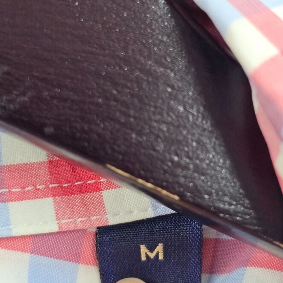 Gitman Bros Shirt Mens M‎ Pink Blue Plaid Button Up Preppy Light Academia USA - Picture 6 of 14